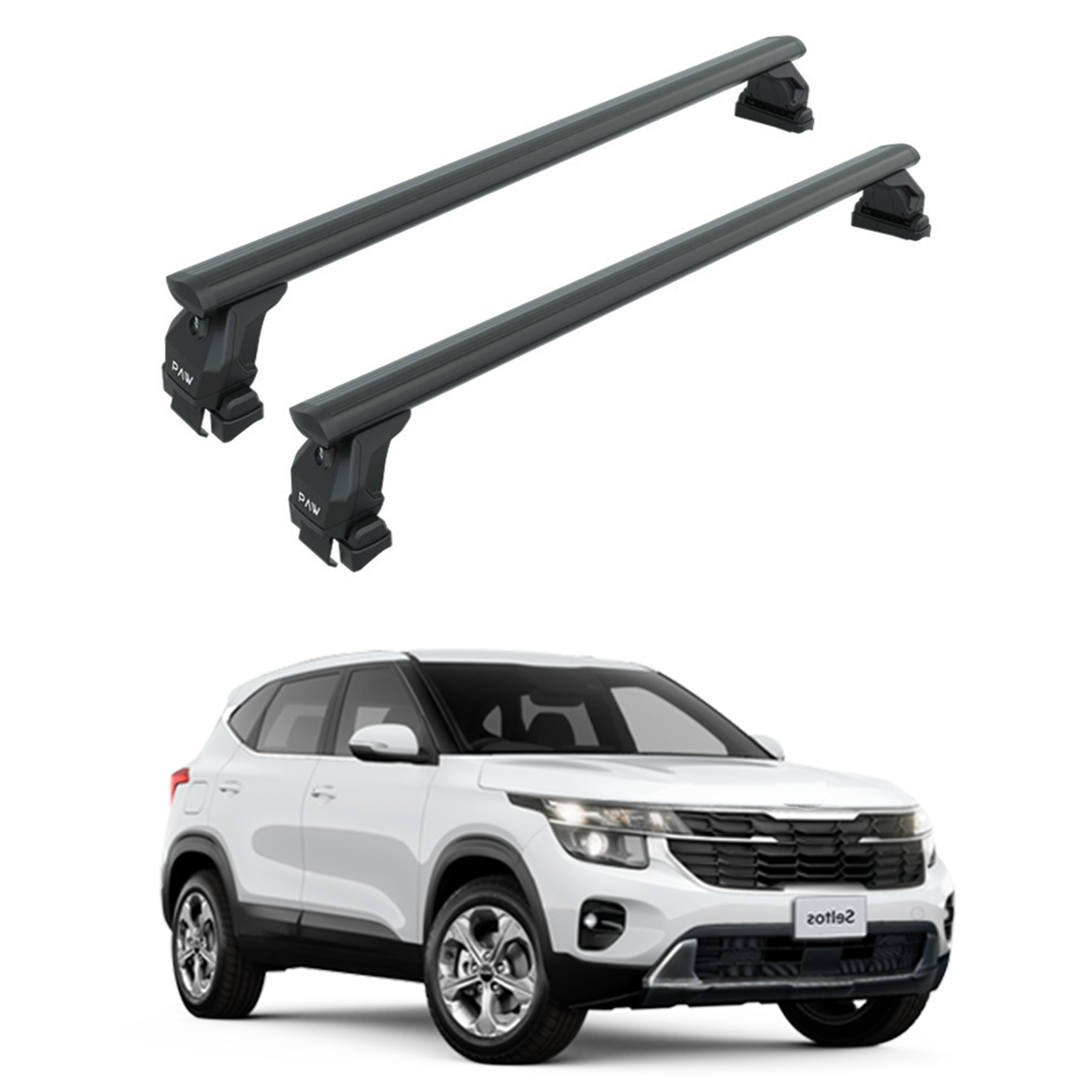 For Kia Seltos LX 2022-Up Roof Rack Cross Bars Normal Roof Alu Black For Kia Seltos LX 2022-Up Roof Rack Cross Bars Normal Roof Alu Black